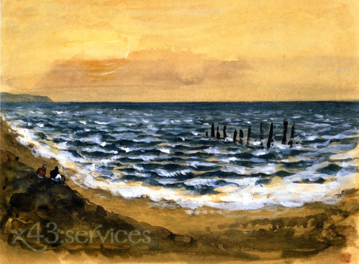 Eugene Delacroix - Das Meer bei Dieppe - The Sea at Dieppe 1 - zum Schließen ins Bild klicken